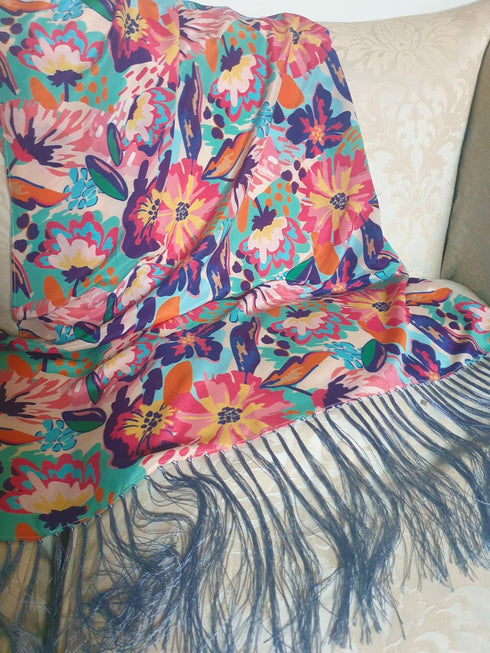 Seraphina Silk Crepe de Chine Shawl Tuttabankem
